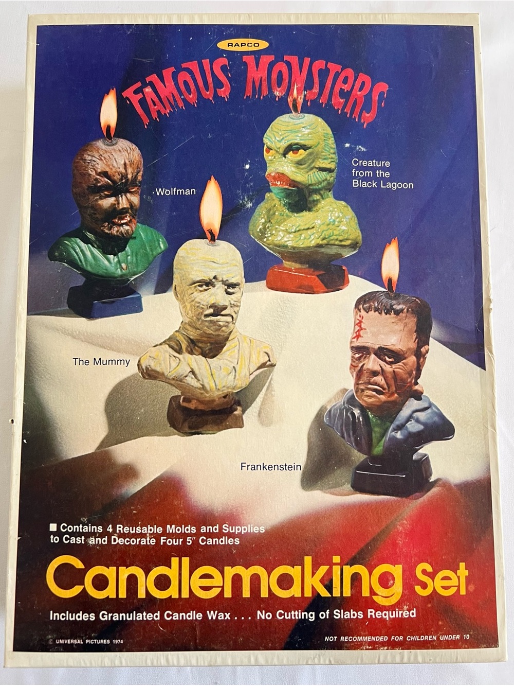 1974 Rapco Universal Studios Famous Monsters Candlemaking Set With RARE Mummy